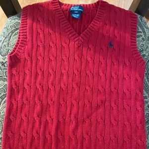 Boy's Red Sweater Vest Polo by Ralph Lauren Sz. 8